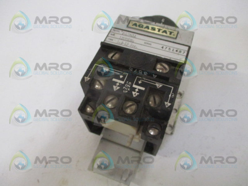 AGASTAT 7012ACLL TIMING RELAY 1.5-15 SEC. 120V UNMP