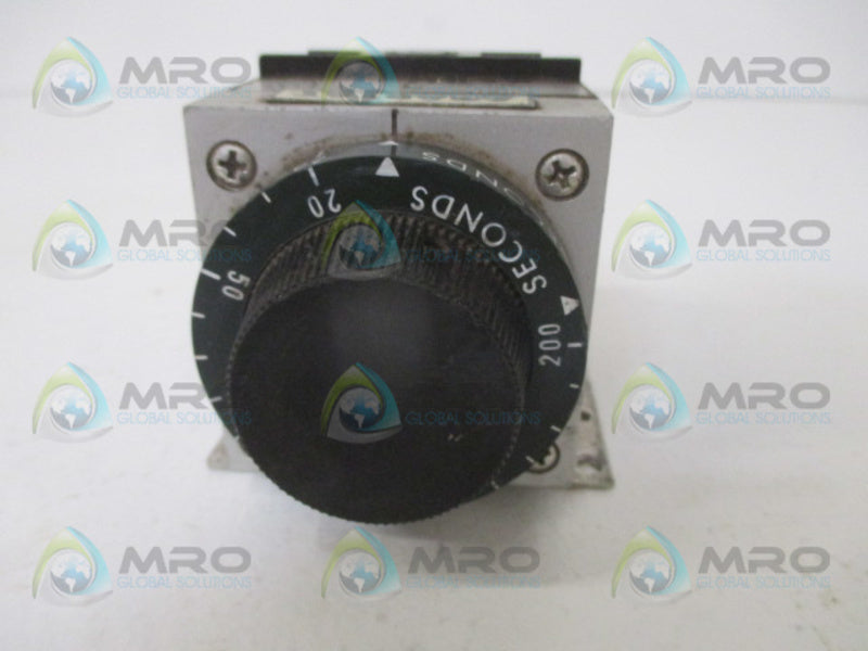 AGASTAT 7012AELL TIMING RELAY 20-200 SEC. 120V UNMP