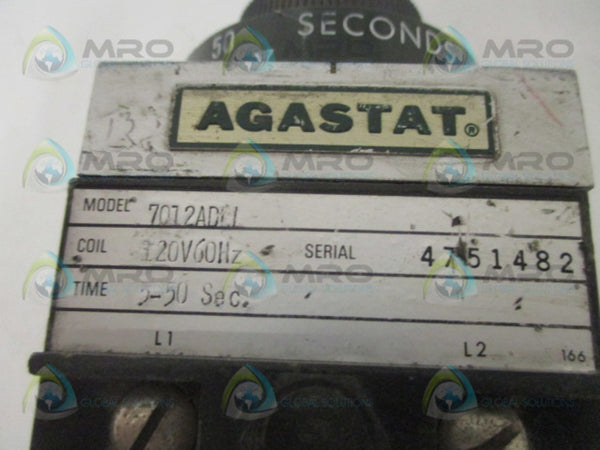 AGASTAT 7012ADLL TIME DELAY RELAY 5-50 SEC. UNMP
