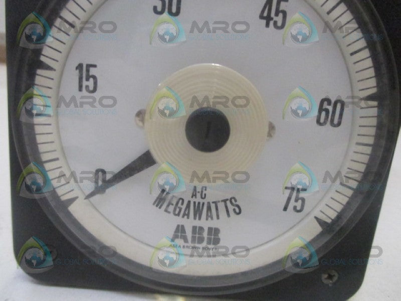 ABB S73319102 PANEL METER 0-75 AC MW NSNP