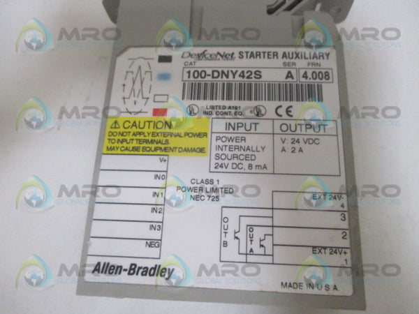 ALLEN BRADLEY 100-DNY42S SER. A F/W 4.008 UNMP