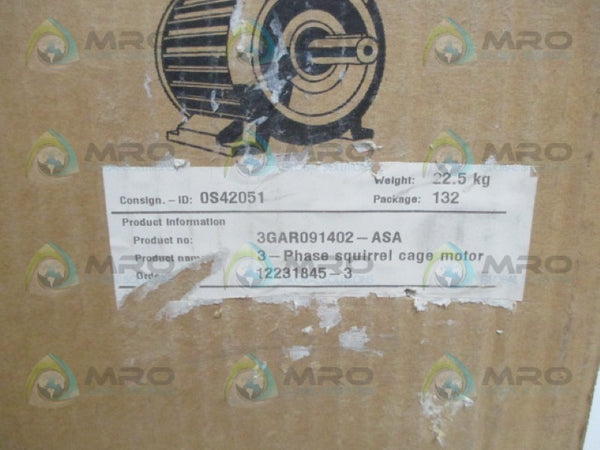ABB 3GAR01402-ASA SQUIRREL CAGE MOTOR 3PH NSMP