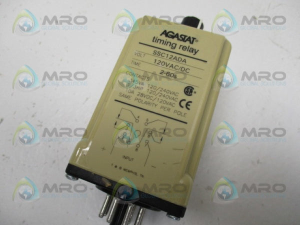 AGASTAT SSC12ADA ON DELAY RELAY 2-60 Sec. 120V NSMP