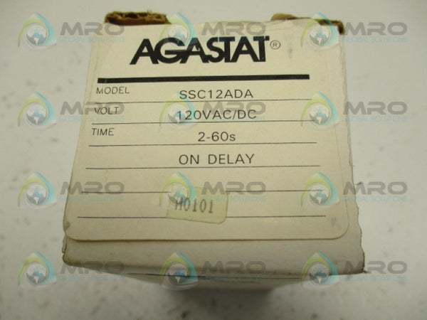 AGASTAT SSC12ADA ON DELAY RELAY 2-60 Sec. 120V NSMP