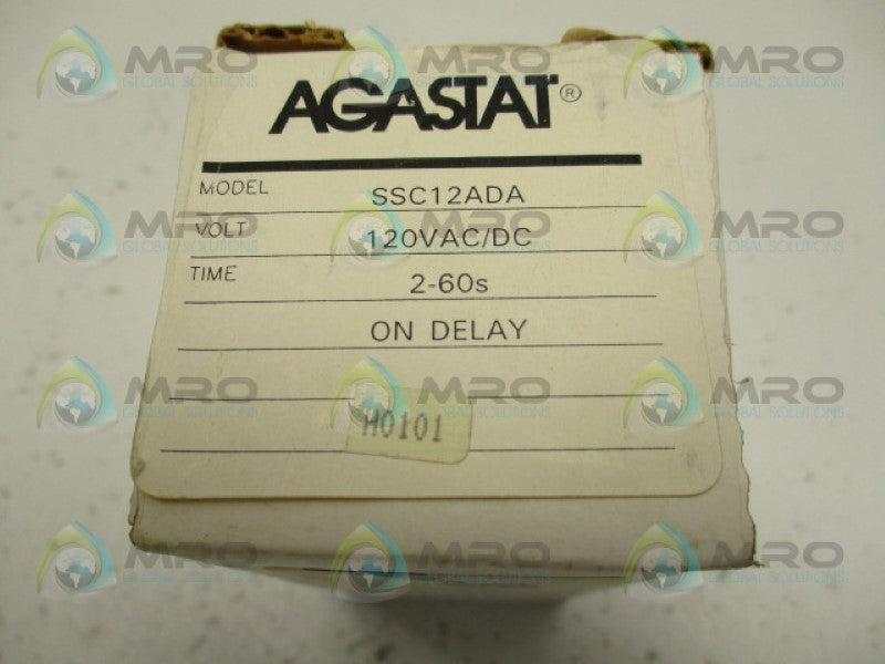 AGASTAT SSC12ADA ON DELAY RELAY 2-60 Sec. 120V NSMP