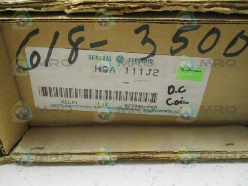 GENERAL ELECTRIC HGA111J2 AUXILIARY RELAY  125V NSMP
