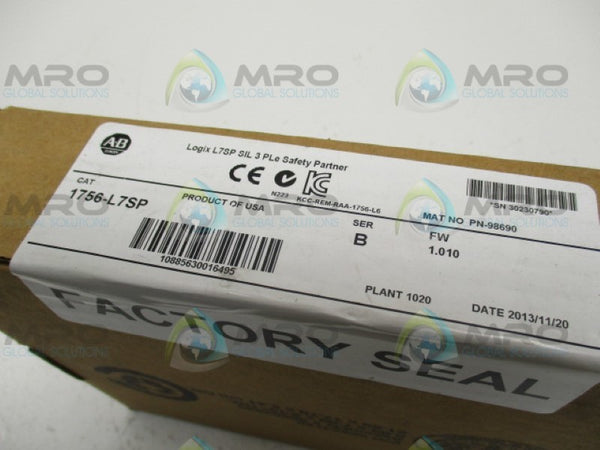 ALLEN BRADLEY 1756-L7SP SER. B F/W 1.010 DATE: 2013 NSFS