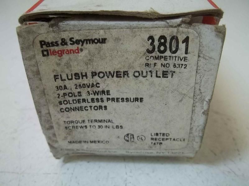 PASS & SEYMOUR 3801 FLUSH POWER OUTLET NSMP