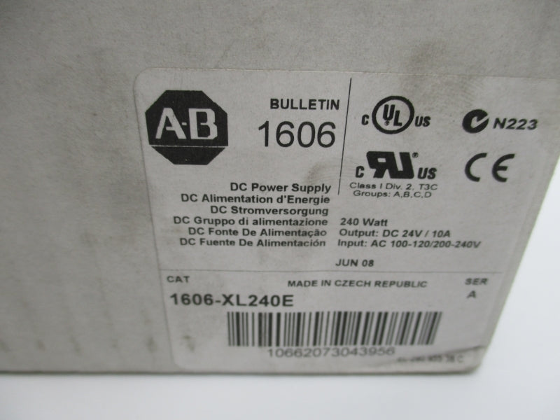 ALLEN BRADLEY 1606-XL240E SER. A 100-120/200-240VAC 6/2.8A NSMP