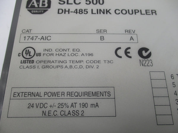 ALLEN BRADLEY 1747-AIC SER. B 24VDC REV. A UNMP