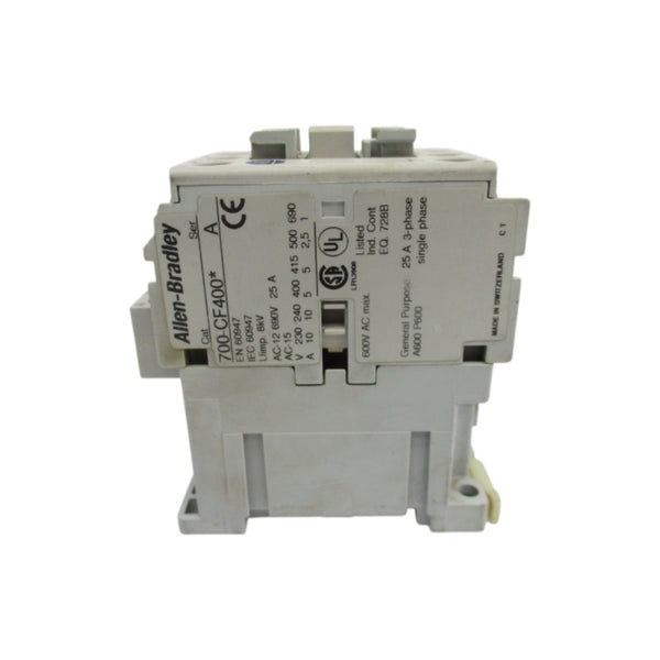 ALLEN BRADLEY 700-CF400D SER. A 110/120V (AS PICTURED) UNMP