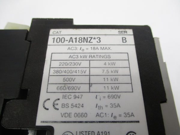 ALLEN BRADLEY 100-A18NZNB7143 24VDC 18A UNMP