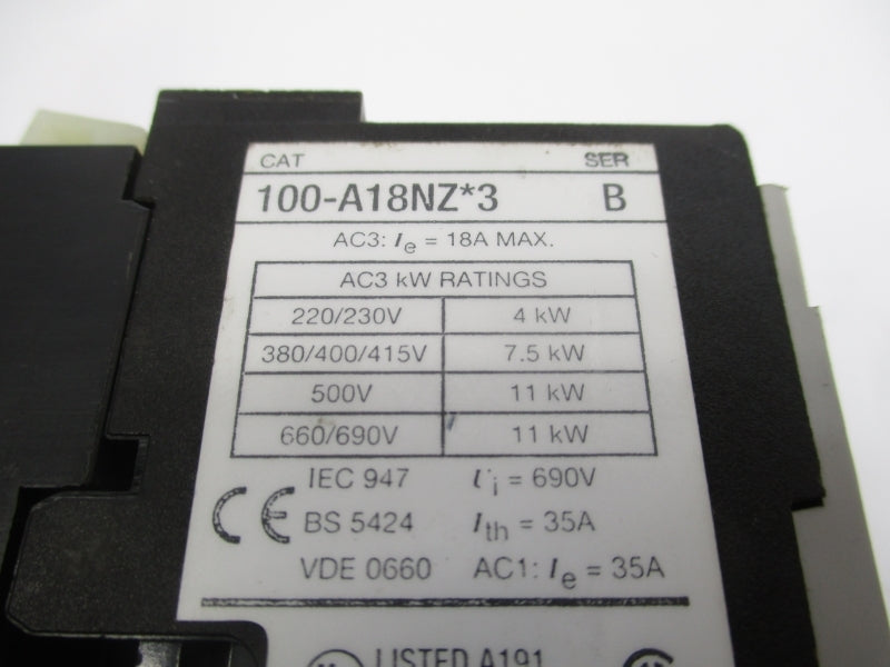ALLEN BRADLEY 100-A18NZNB7143 24VDC 18A UNMP