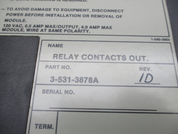 CINCINNATI MILACRON 3-531-3878A 120VAC 0.5A REV. 1D UNMP