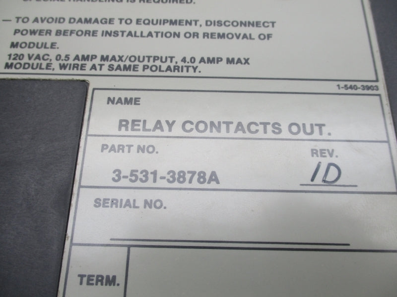 CINCINNATI MILACRON 3-531-3878A 120VAC 0.5A REV. 1D UNMP