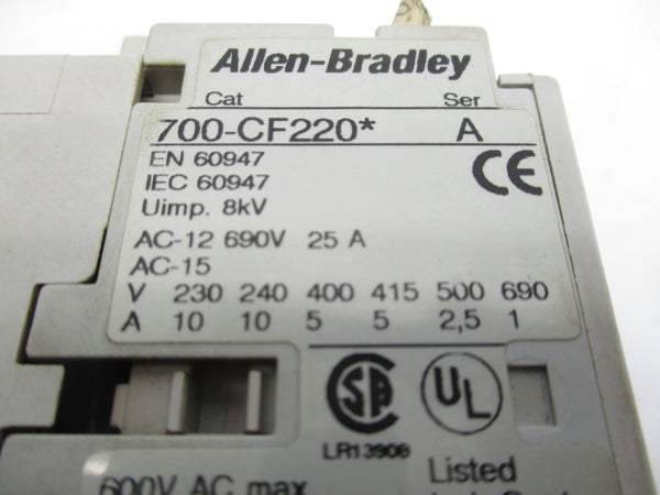 ALLEN BRADLEY 700-CF220D SER. A 110/120V (AS PICTURED) UNMP
