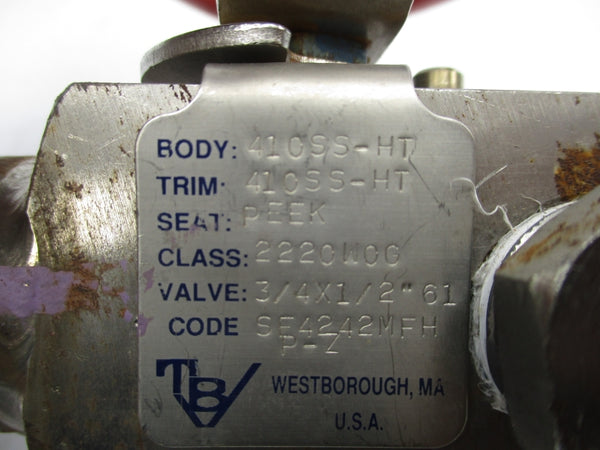 TBV SE4242MFH 3/4 X 1/2" UNMP