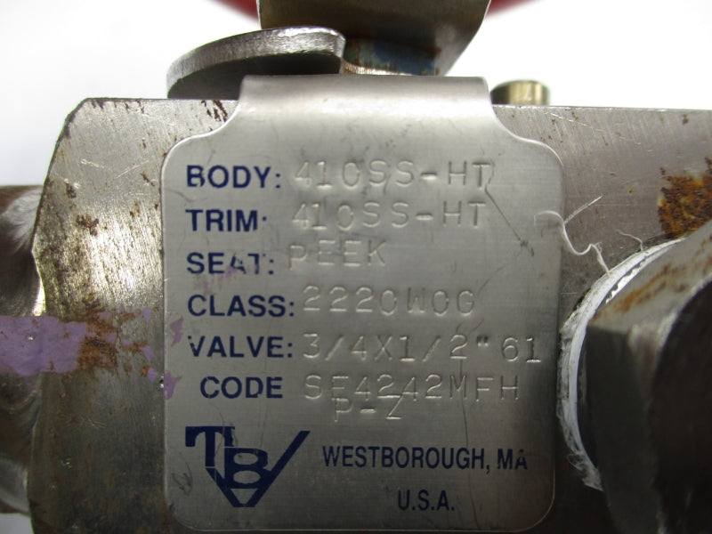 TBV SE4242MFH 3/4 X 1/2" UNMP