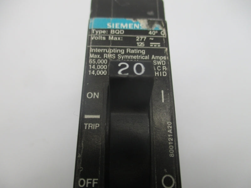SIEMENS BQD120 277V 20A UNMP