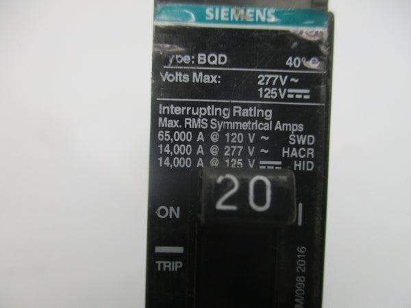 SIEMENS BQD120BP 277V 20A NSNP