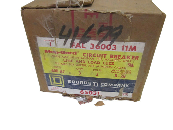 SQUARED FAL-36003-11M CIRCUIT BREAKER 3P 3A 600V  NSMP