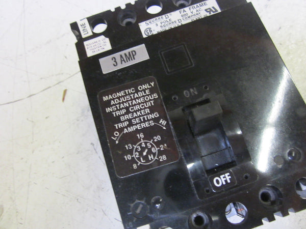 SQUARED FAL-36003-11M CIRCUIT BREAKER 3P 3A 600V  NSMP