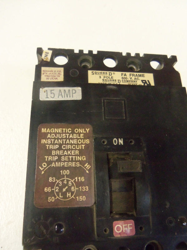 SQUARE D FAL3601513M CIRCUIT BREAKER 15A UNMP