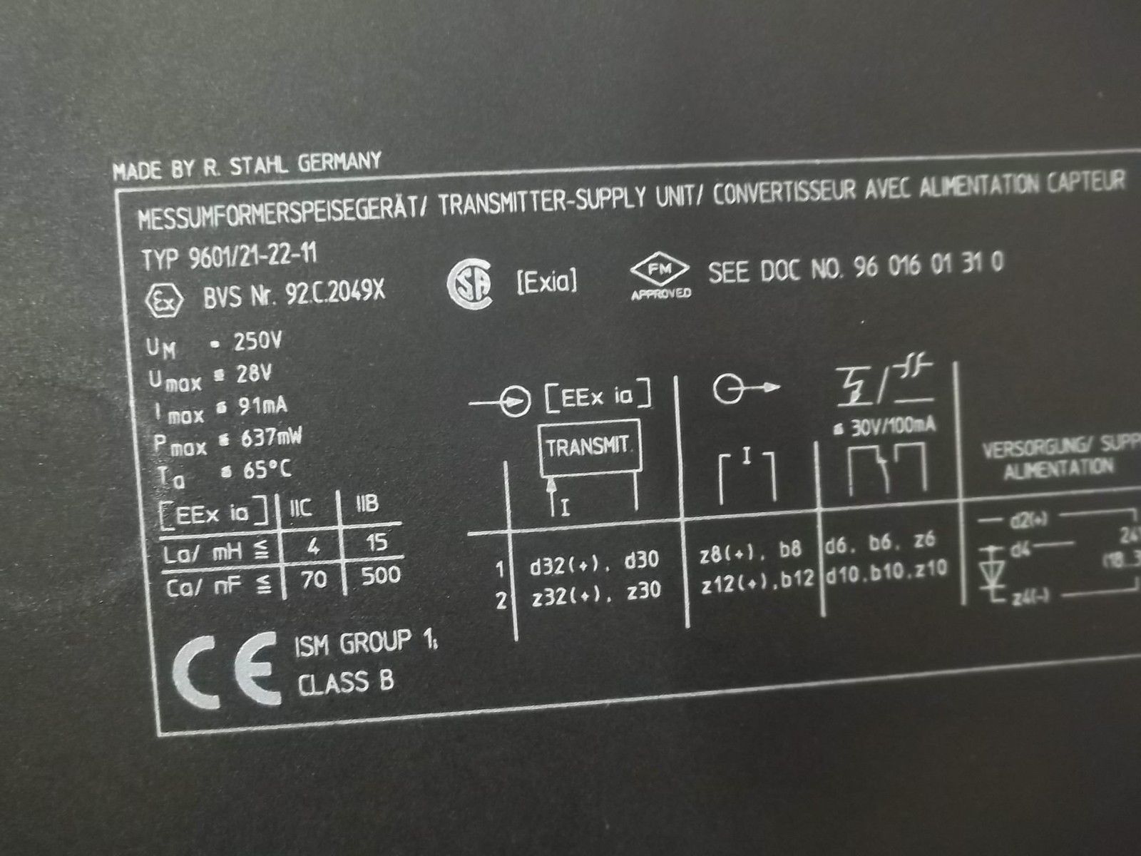 STAHL ICS1000 TYPE 9601/21-22-11 BOARD NSMP