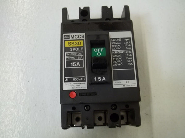 TOSHIBA SS30 3POLE 15AMPS CIRCUIT BREAKER NSMP