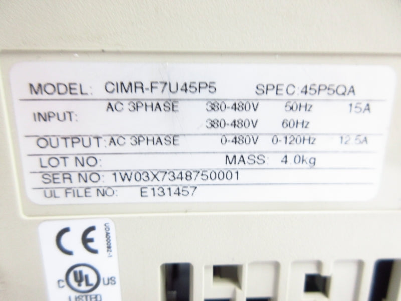YASKAWA CIMR-F7U45P5 380-480V 15A NSNP
