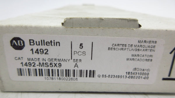 ALLEN BRADLEY 1492-MS5X9 SER. A (PKG OF 5) (WH) NSMP