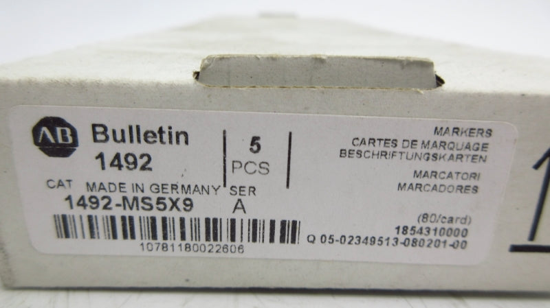 ALLEN BRADLEY 1492-MS5X9 SER. A (PKG OF 5) (WH) NSMP