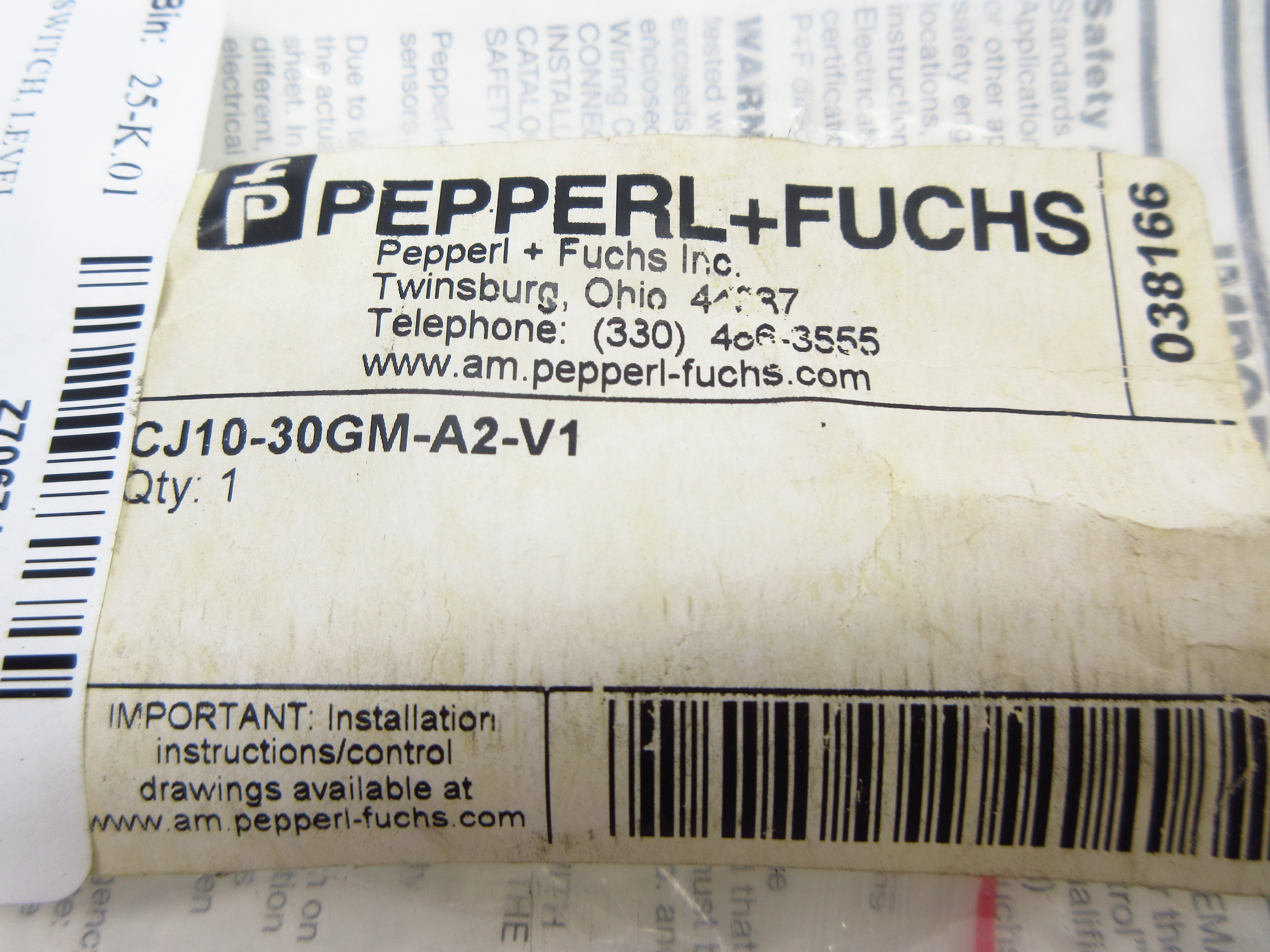 PEPPERL+FUCHS CJ10-30GM-A2-V1 38166S 10-60VDC NSMP