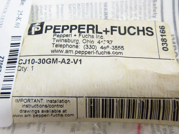 PEPPERL+FUCHS CJ10-30GM-A2-V1 38166S 10-60VDC NSMP