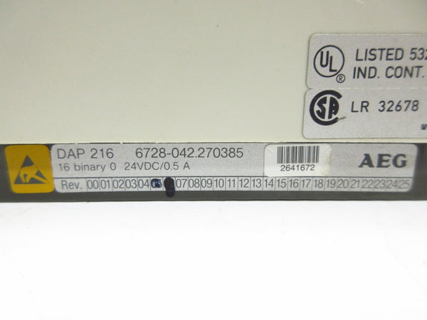 AEG 6728-042.270385 DAP216 24VDC 0.5A (AS PICTURED) NSNP
