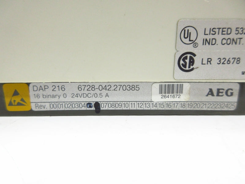 AEG 6728-042.270385 DAP216 24VDC 0.5A (AS PICTURED) NSNP