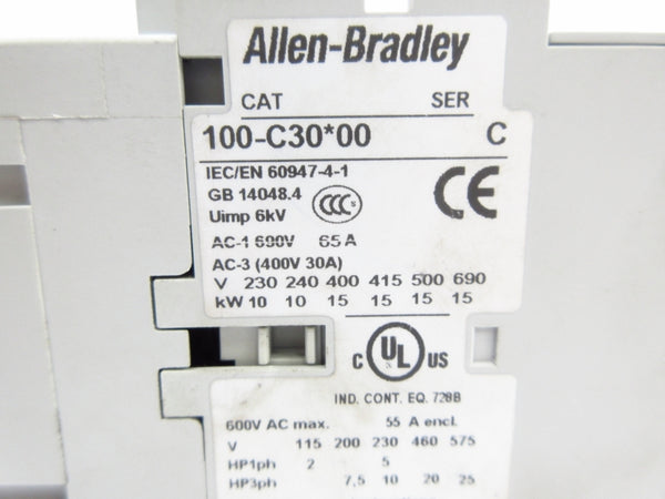 ALLEN BRADLEY 100-C30B00 SER. C 440/480V 65A UNMP