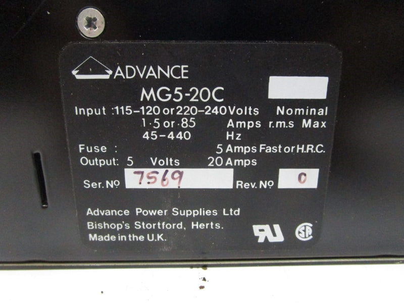 ADVANCE MG5-20C 240V 8.5A NSNP