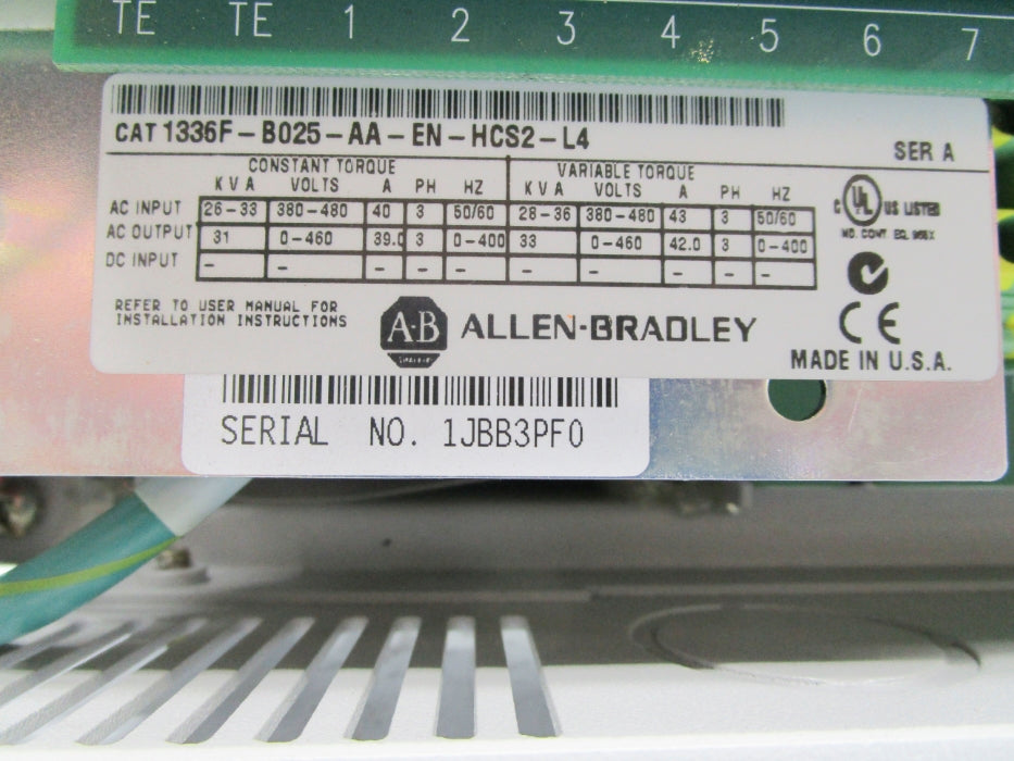 ALLEN BRADLEY 1336F-B025-AA-EN-HCS2-L4 SER. A NSNP
