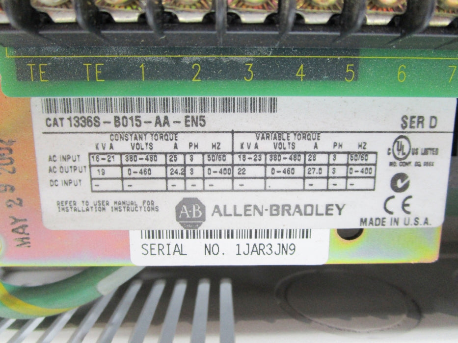 ALLEN BRADLEY 1336S-B015-AA-EN5 SER.D NSNP