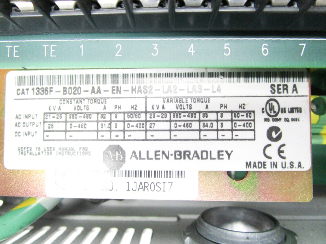 ALLEN BRADLEY 1336-B020-AA-EN-HAS2-LA2-LAS-L4 SER. A UNMP