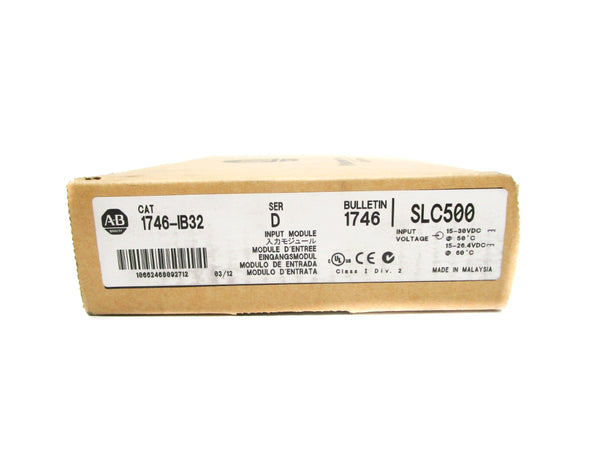 ALLEN BRADLEY 1746-IB32 SER. D DATE: 2012 NSFS