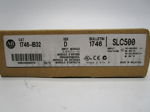 ALLEN BRADLEY 1746-IB32 SER. D DATE: 2012 NSFS