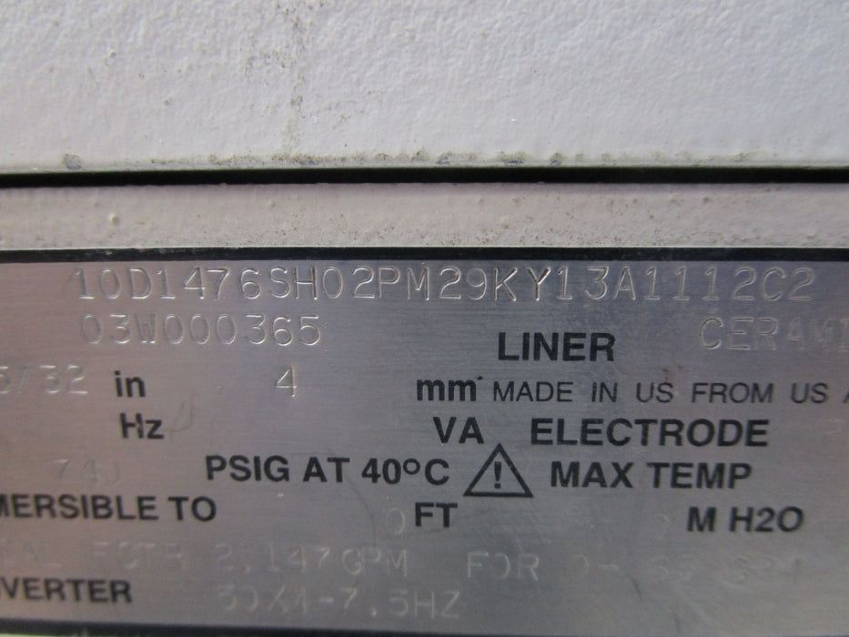 ABB 10D1476SH02PM29KY13A1112C2 740PSIG UNMP