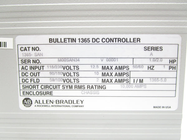 ALLEN BRADLEY 1365-SAN SER.A NSMP
