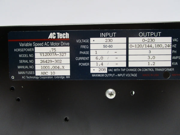 AC TECH V12007A-327 NSMP