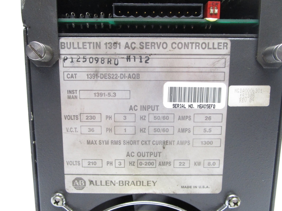 ALLEN BRADLEY 1391-DES22-DI-AQB 230VAC 26A UNMP