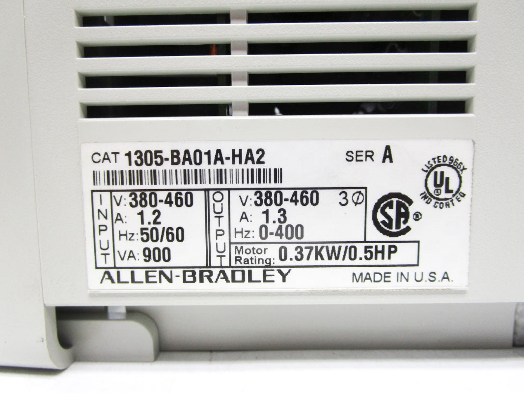 ALLEN BRADLEY 1305-BA01A-HA2 SER. A 460V 1.3A F/W 3.00 (AS PICTURED) NSMP