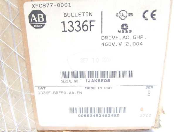 ALLEN BRADLEY 1336F-BRF50-AA-EN SER. B 460V, 10.7A NSMP