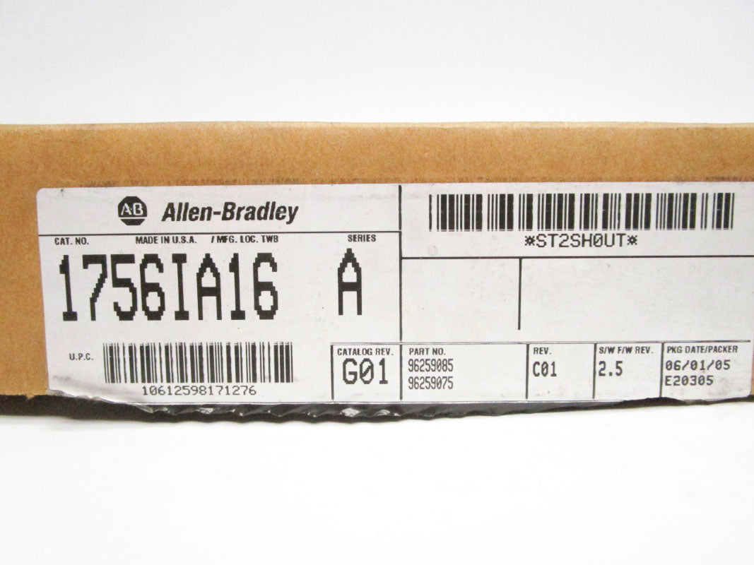 ALLEN BRADLEY 1756-IA16 SER. A F/W 2.5 120VAC (NO DOOR) NSMP